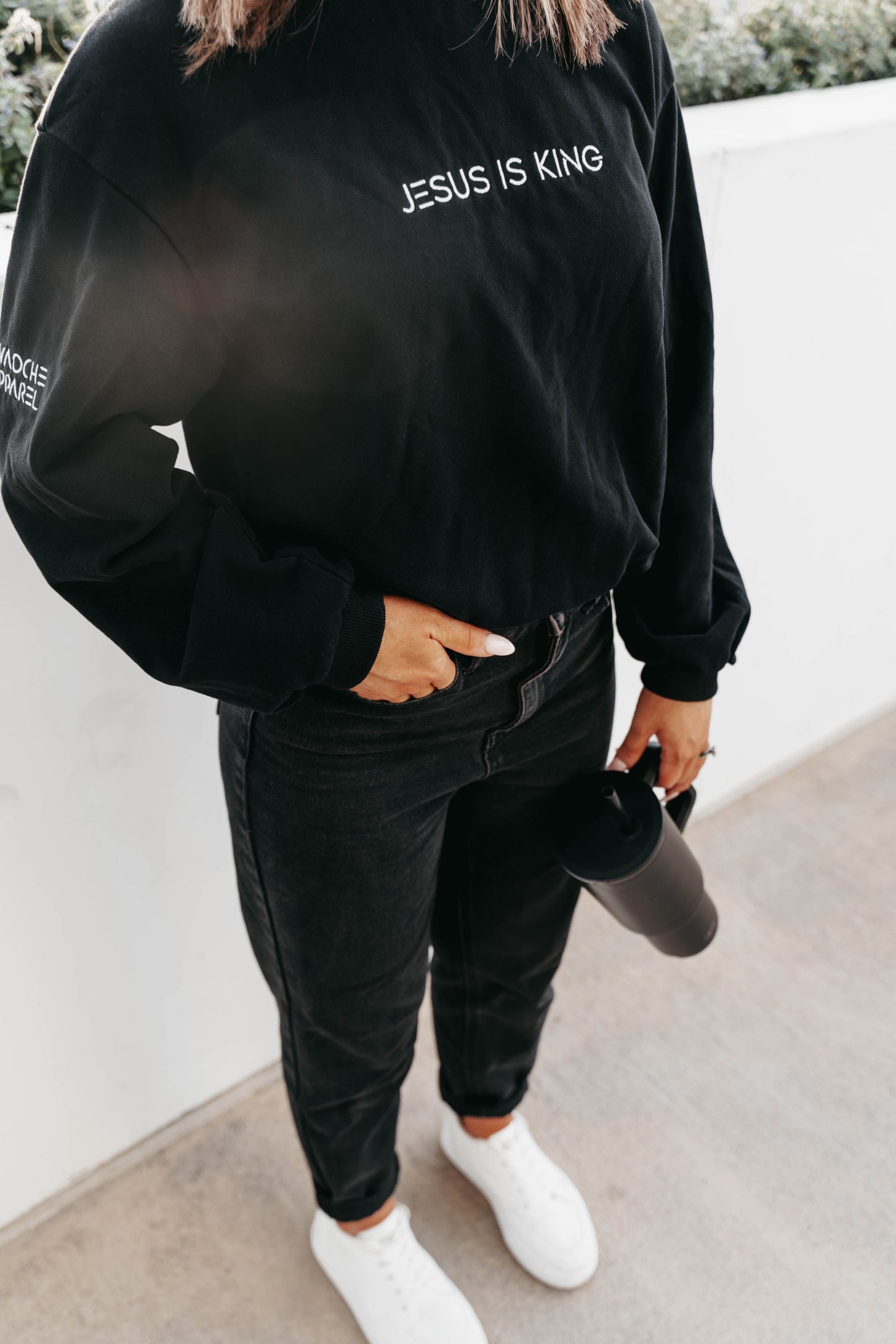 " JESUS IS KING " Women's Black Long Sleeve