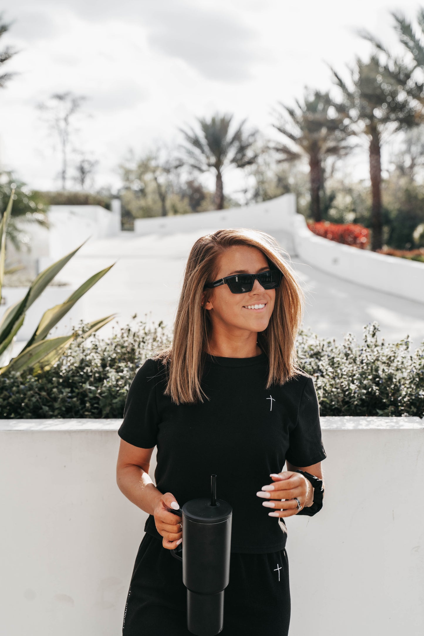 " THE CROSS " Women's Black 2 Piece Lounge Set