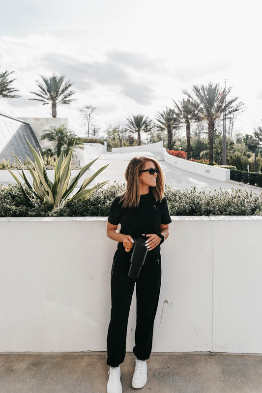 " THE CROSS " Women's Black 2 Piece Lounge Set