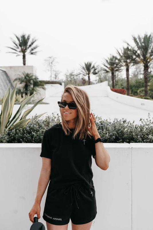 " THE CROSS " Women's Black 2 Piece Lounge Set