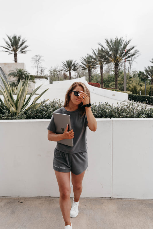 " THE CROSS " Women's Grey 2 Piece Lounge Set