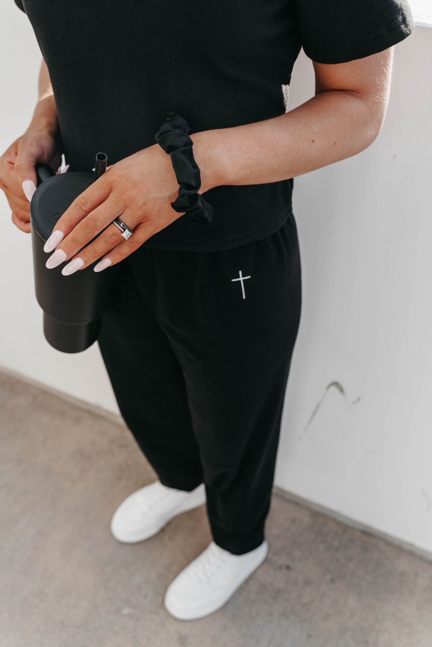 " THE CROSS " Women's Black 2 Piece Lounge Set