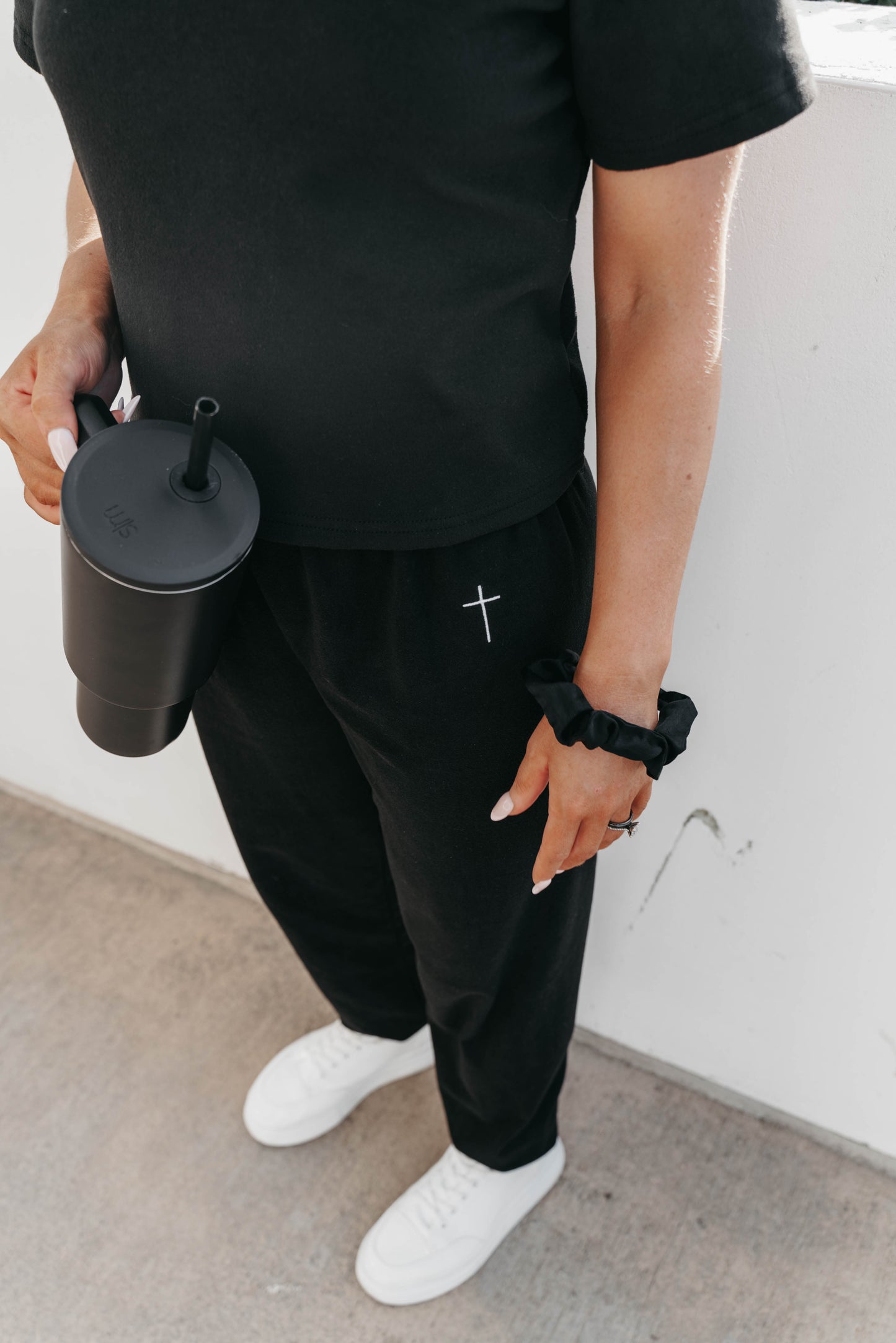 " THE CROSS " Women's Black 2 Piece Lounge Set