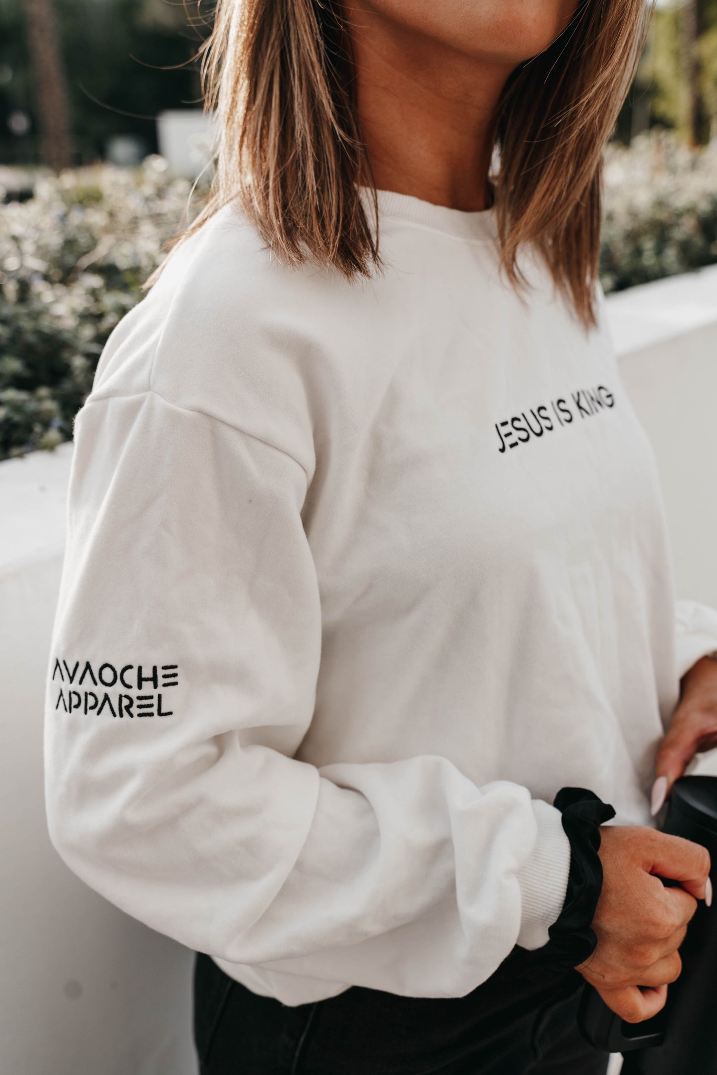 " JESUS IS KING " Women's White Long Sleeve Shirt