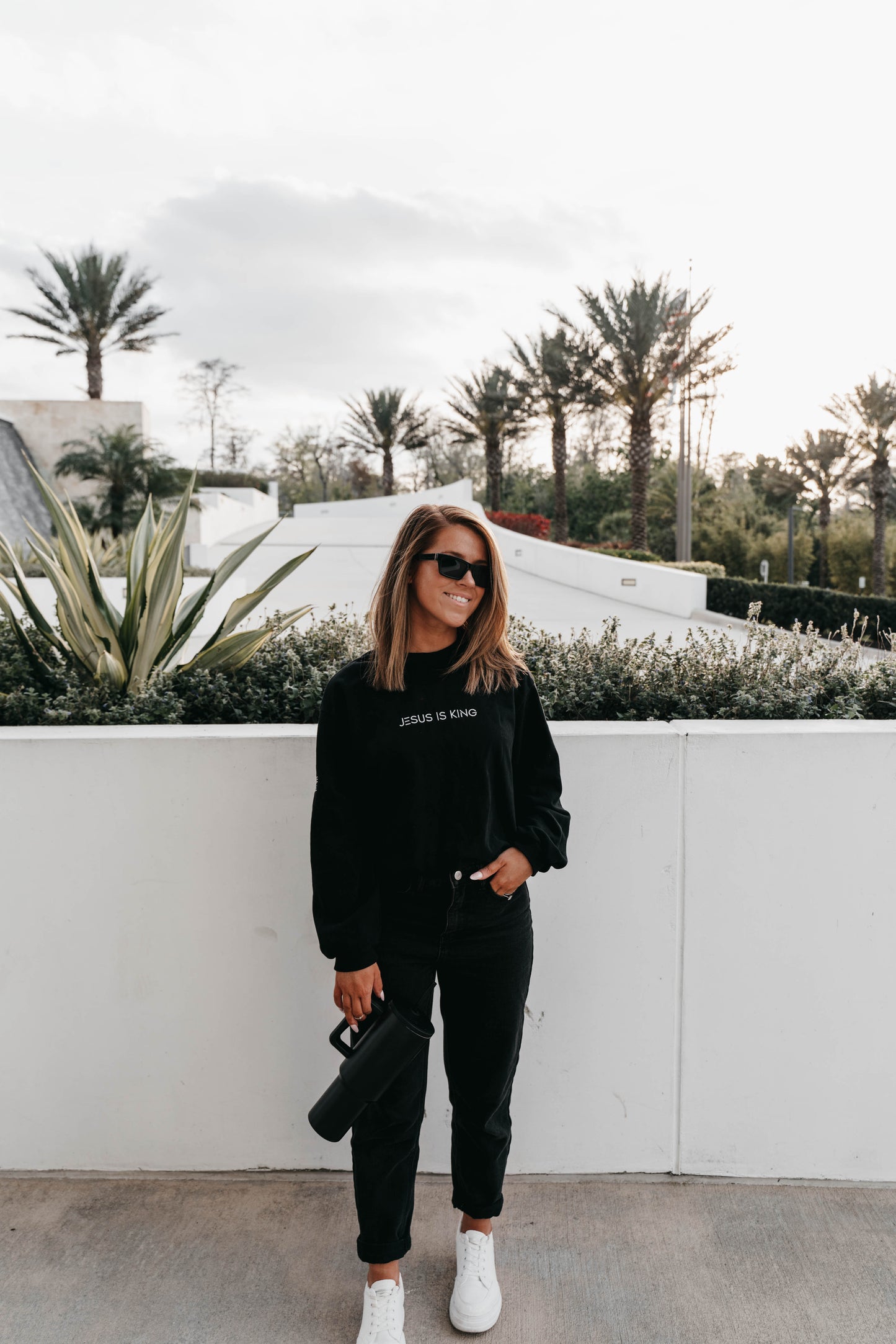 " JESUS IS KING " Women's Black Long Sleeve