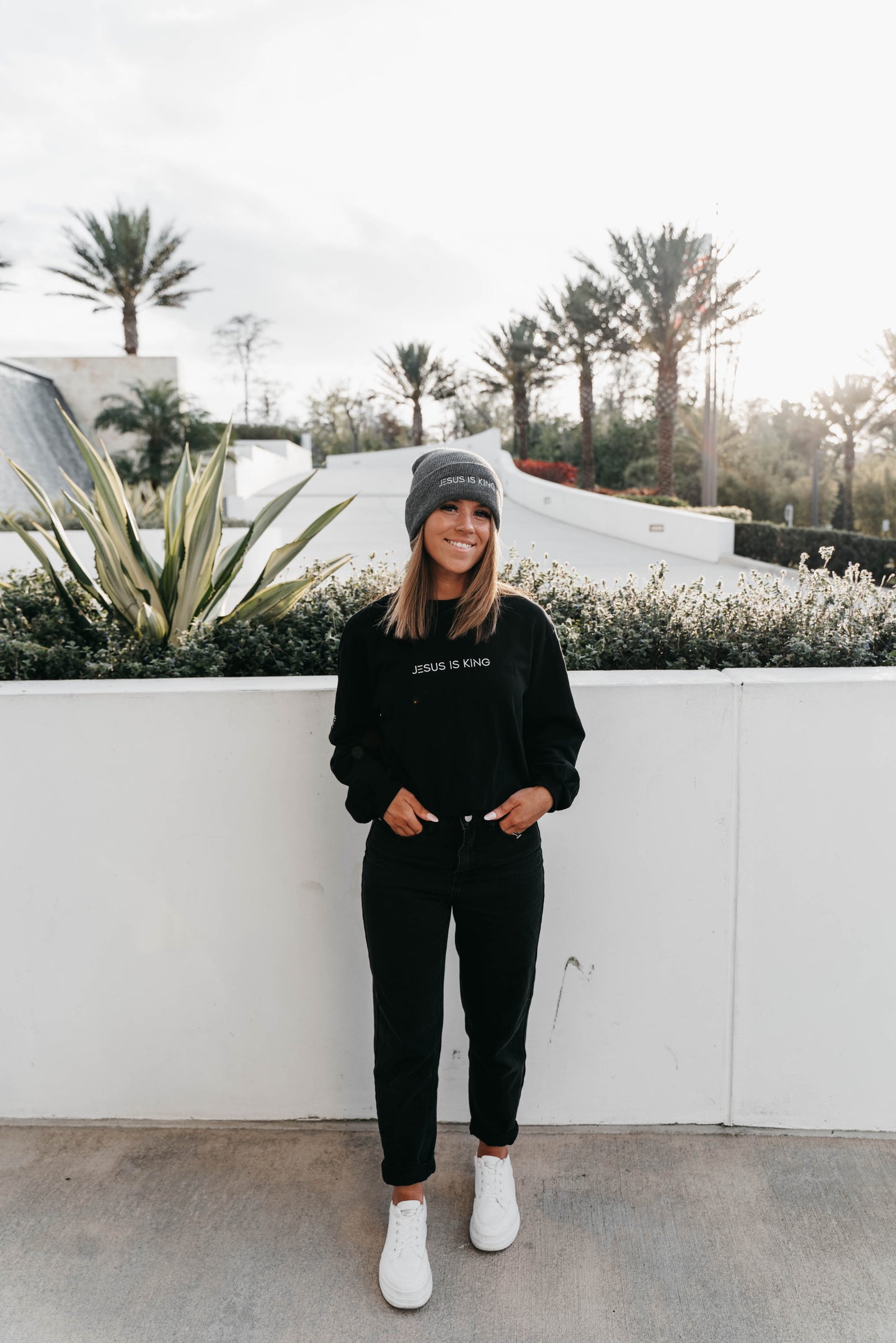 " JESUS IS KING " Unisex Grey Beanie