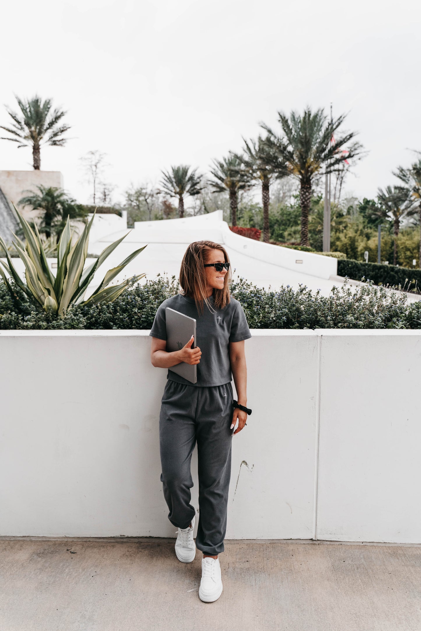 " THE CROSS " Women's Grey 2 Piece Lounge Set