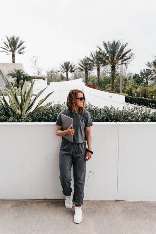 " THE CROSS " Women's Grey 2 Piece Lounge Set