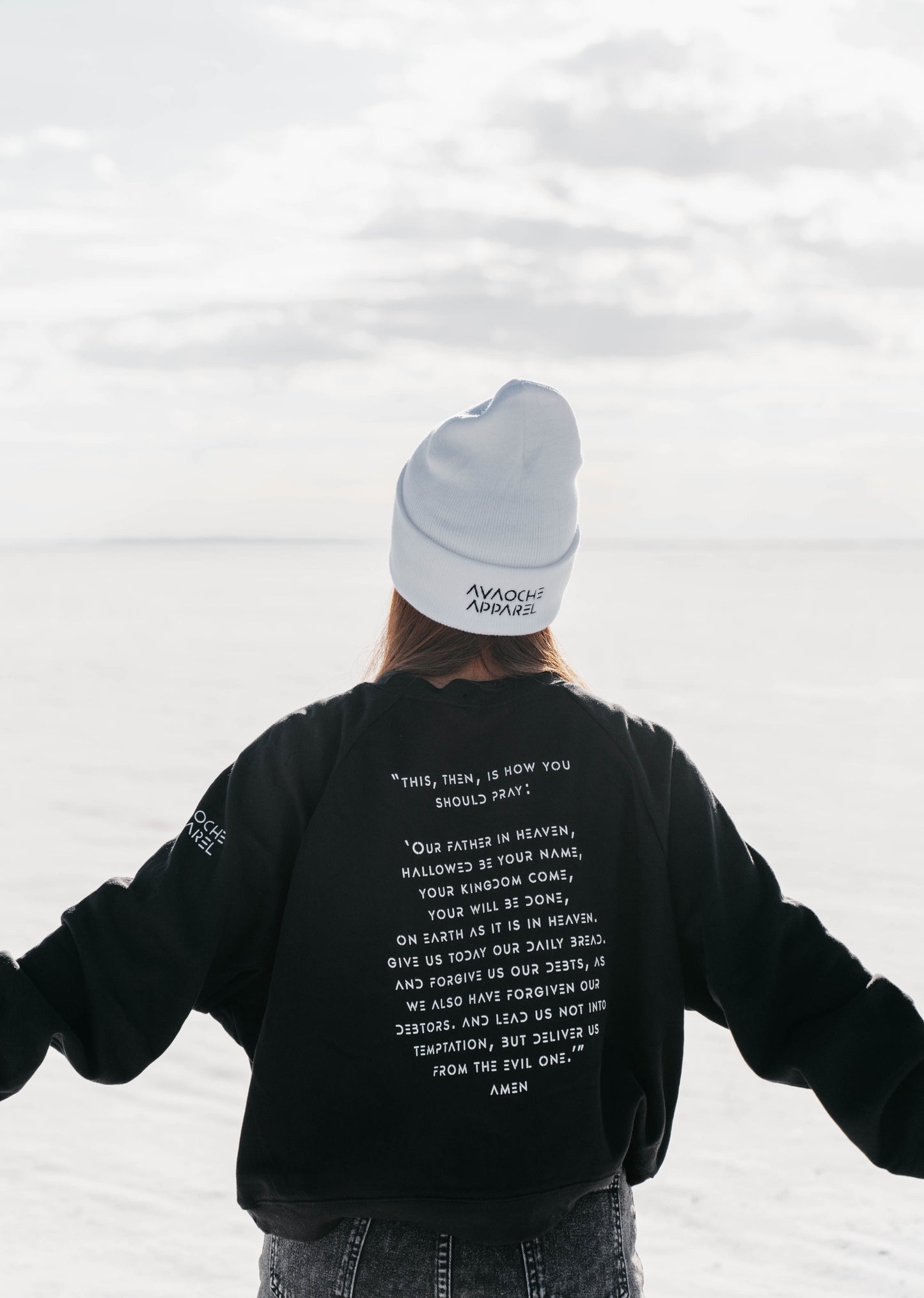 " PRAY DAILY " Women's Black Crewneck