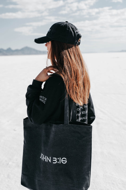 " JOHN 3:16 " Grey Tote Bag