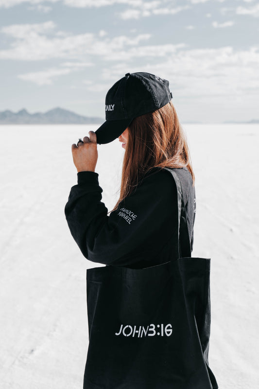 Christian tote bag with “John 3:16” – faith-centered everyday carry