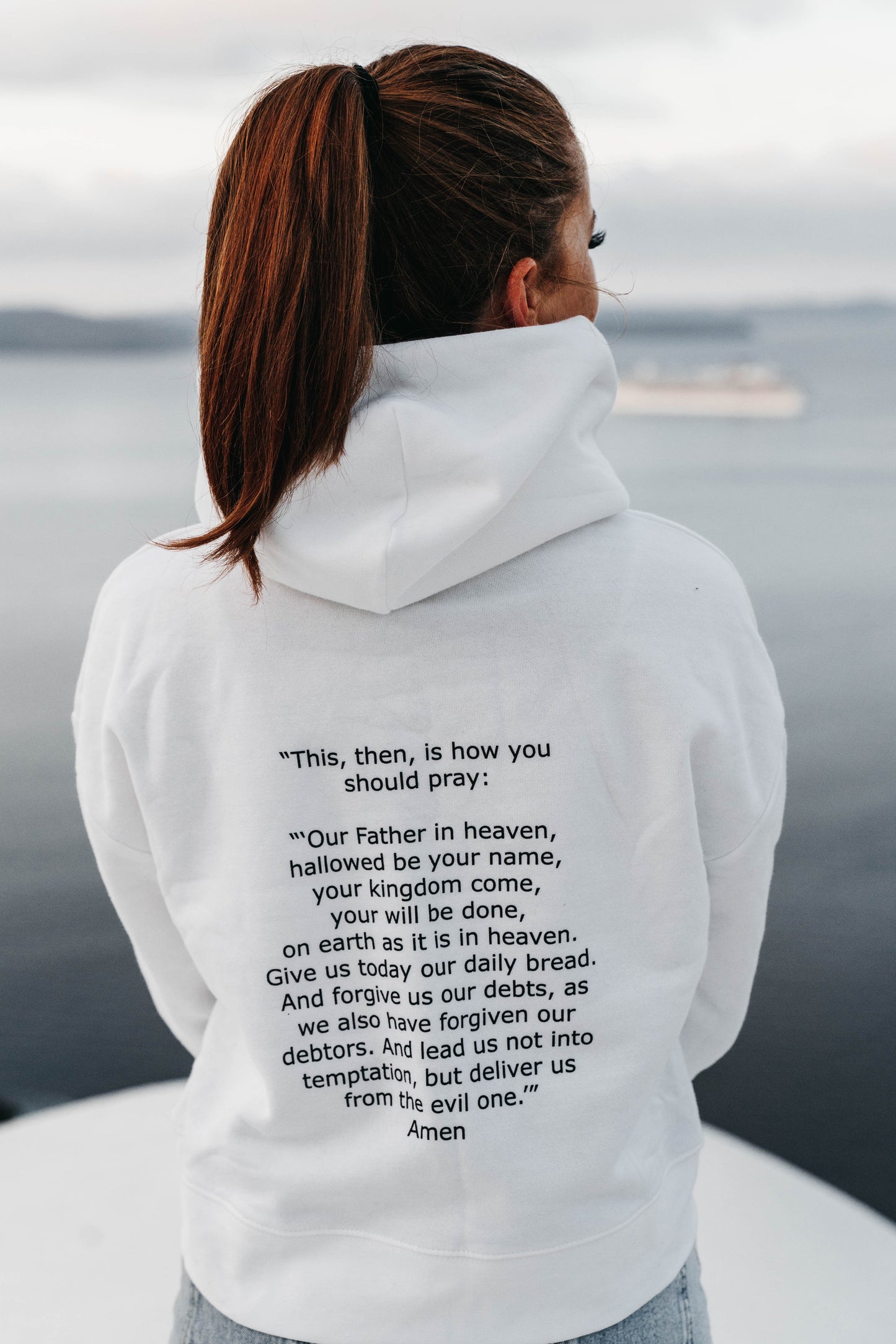 " PRAY DAILY " Women's White Hoodie