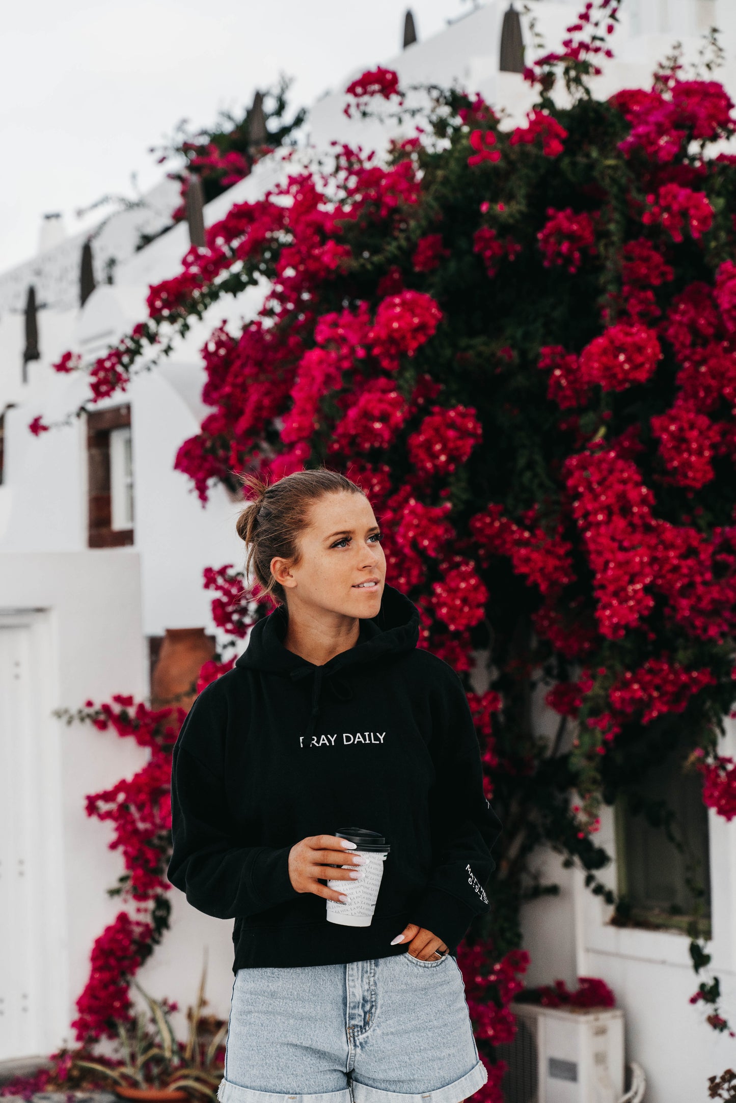 " PRAY DAILY " Women's Black Hoodie