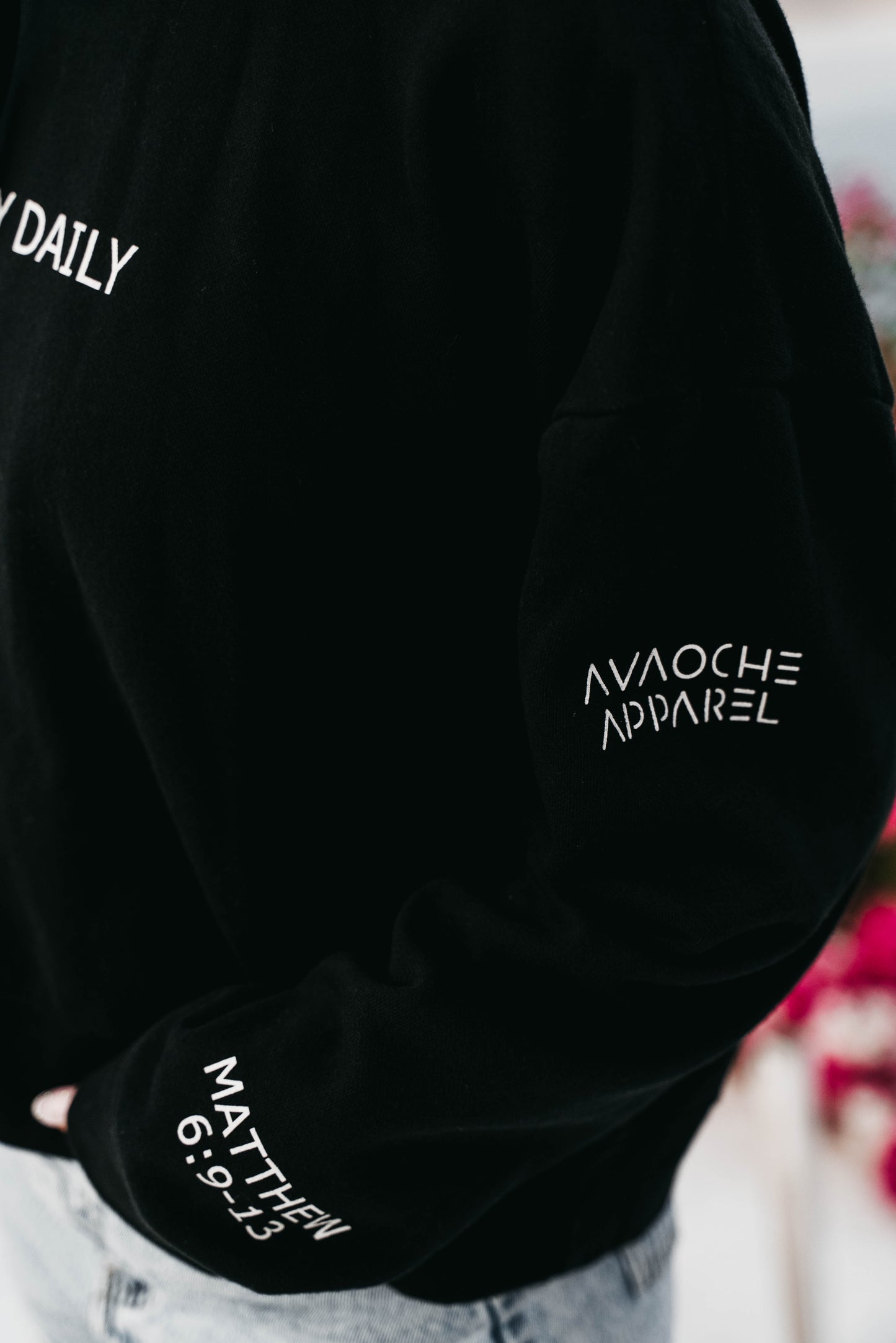 " PRAY DAILY " Women's Black Hoodie
