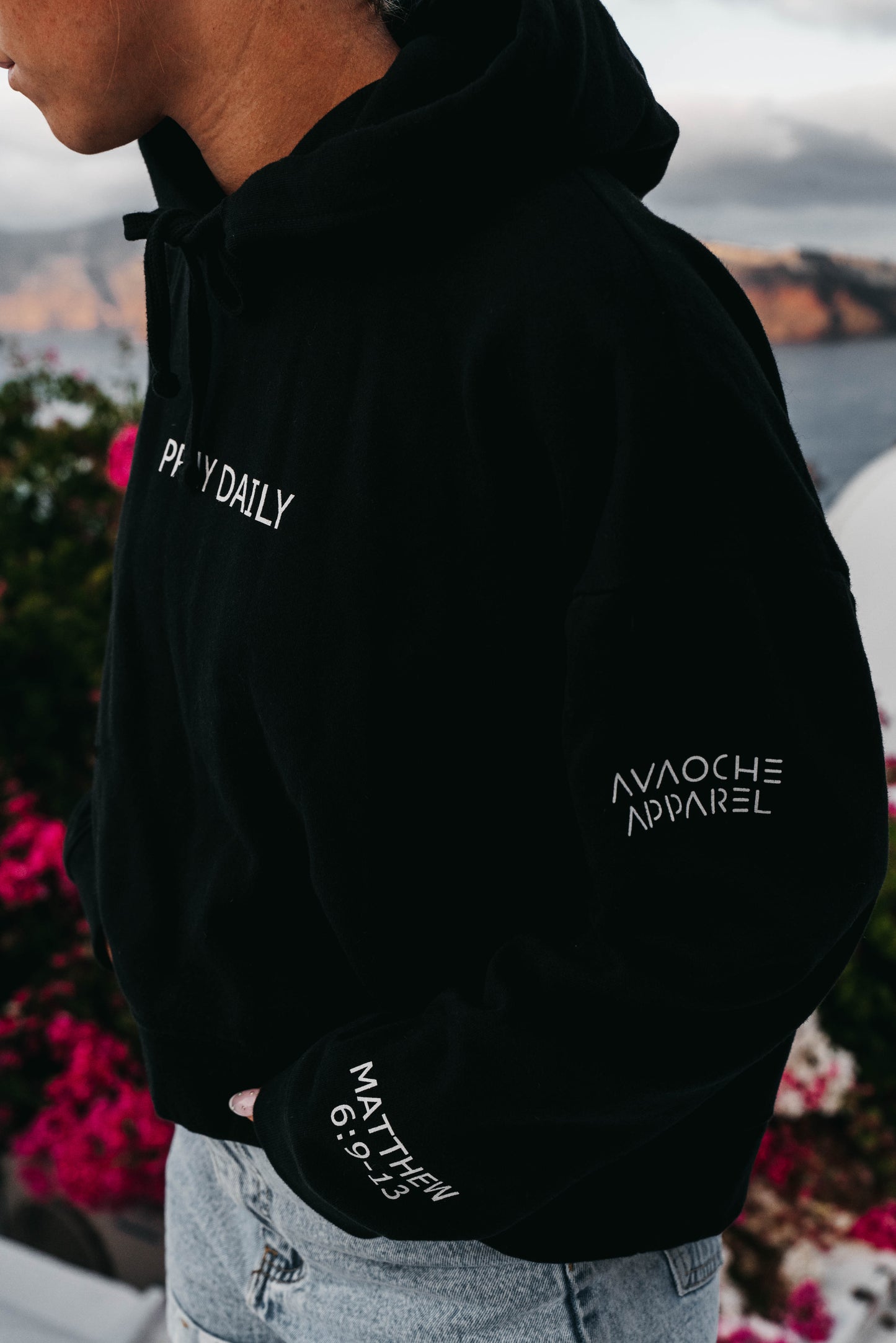" PRAY DAILY " Women's Black Hoodie