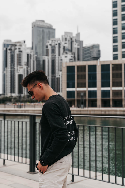 " WE OWE A DEBT.. " Men's Charcoal Grey Crewneck