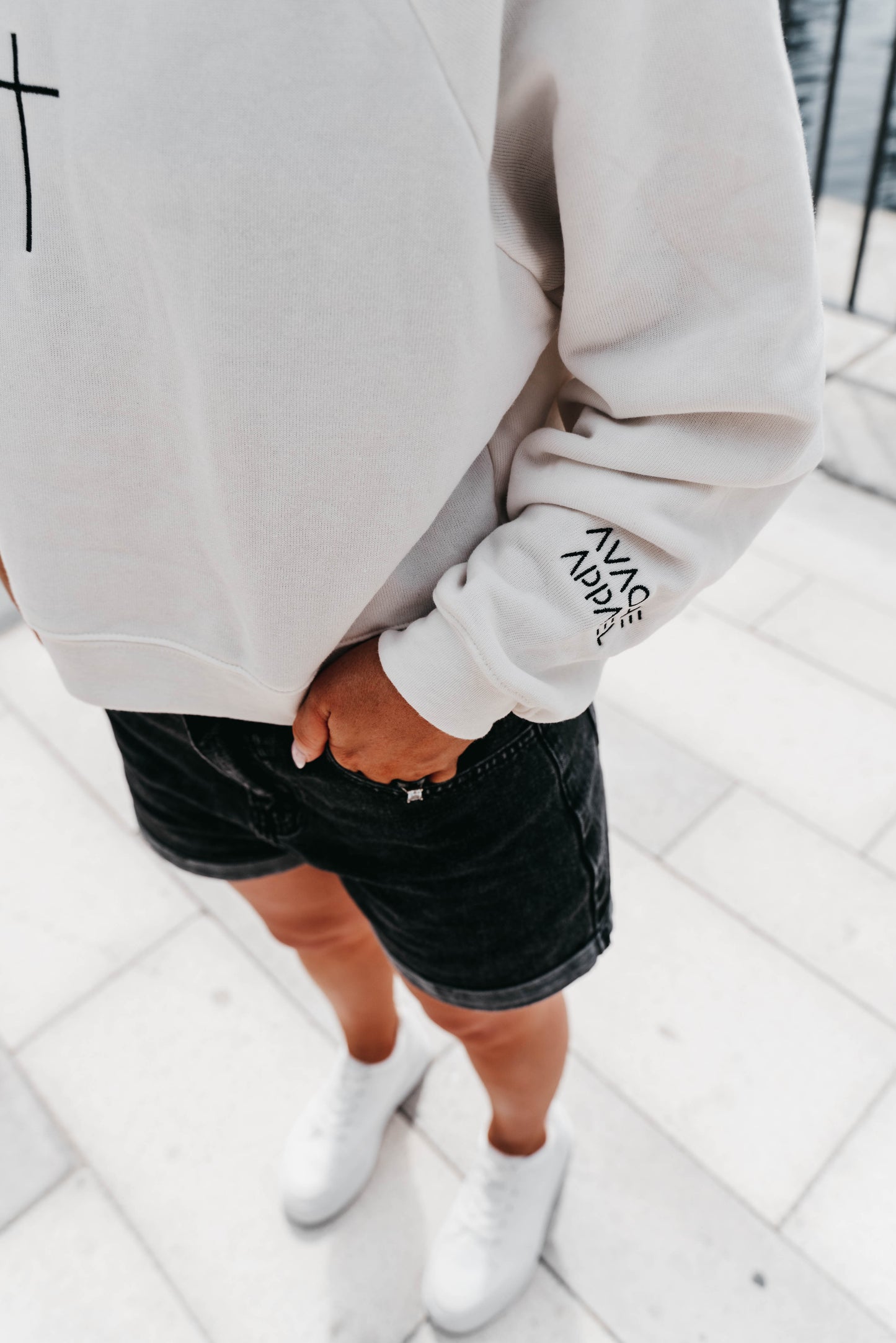 " ASK ME ABOUT JESUS " Women's Off White Crewneck