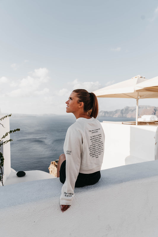 " PRAY DAILY " Women's Off White Crewneck