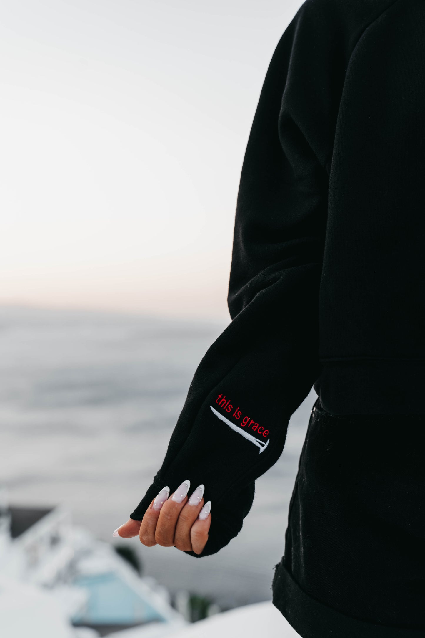 " THIS IS GRACE " Women's Black Crewneck