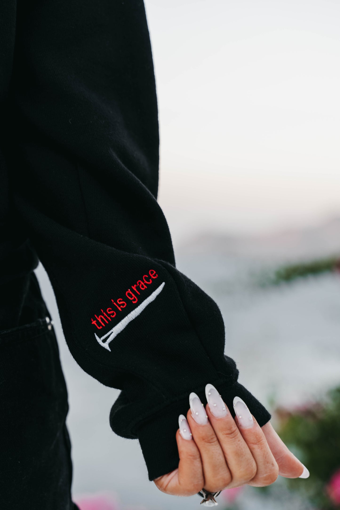 " THIS IS GRACE " Women's Black Crewneck