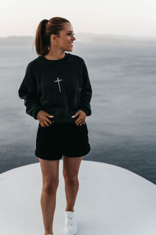 " THIS IS GRACE " Women's Charcoal Grey Crewneck