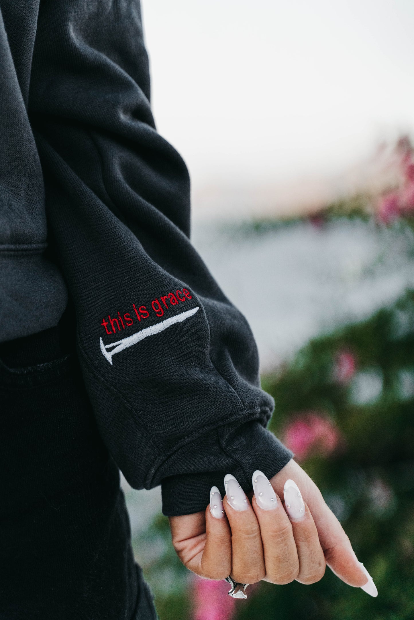 " THIS IS GRACE " Women's Charcoal Grey Crewneck