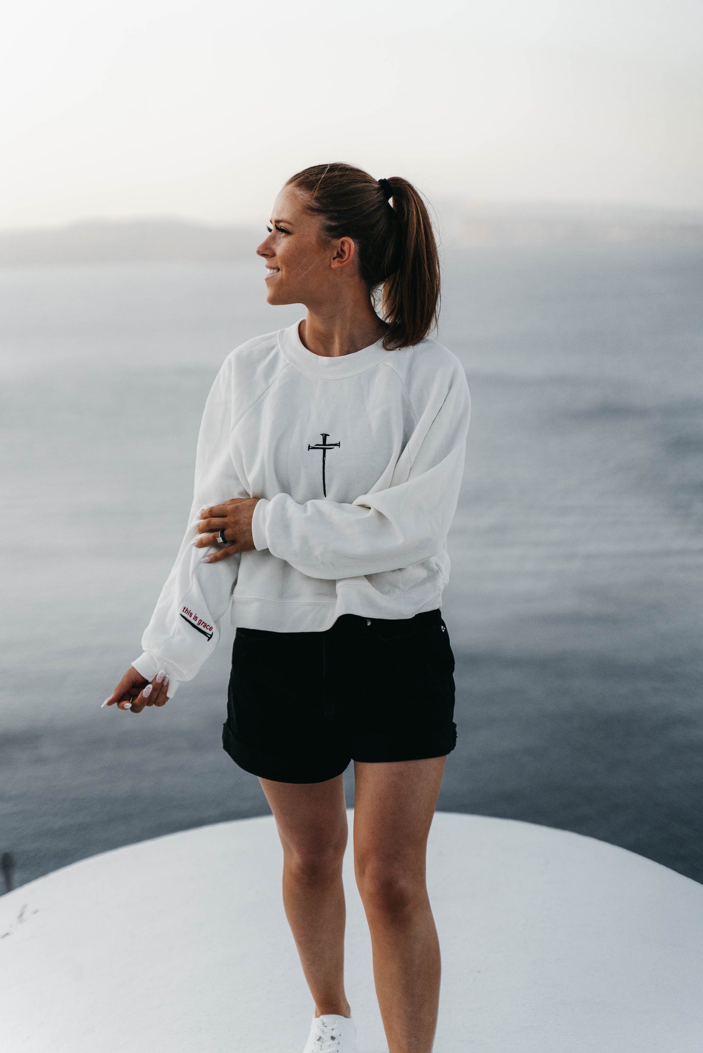 " THIS IS GRACE " Women's Off White Crewneck