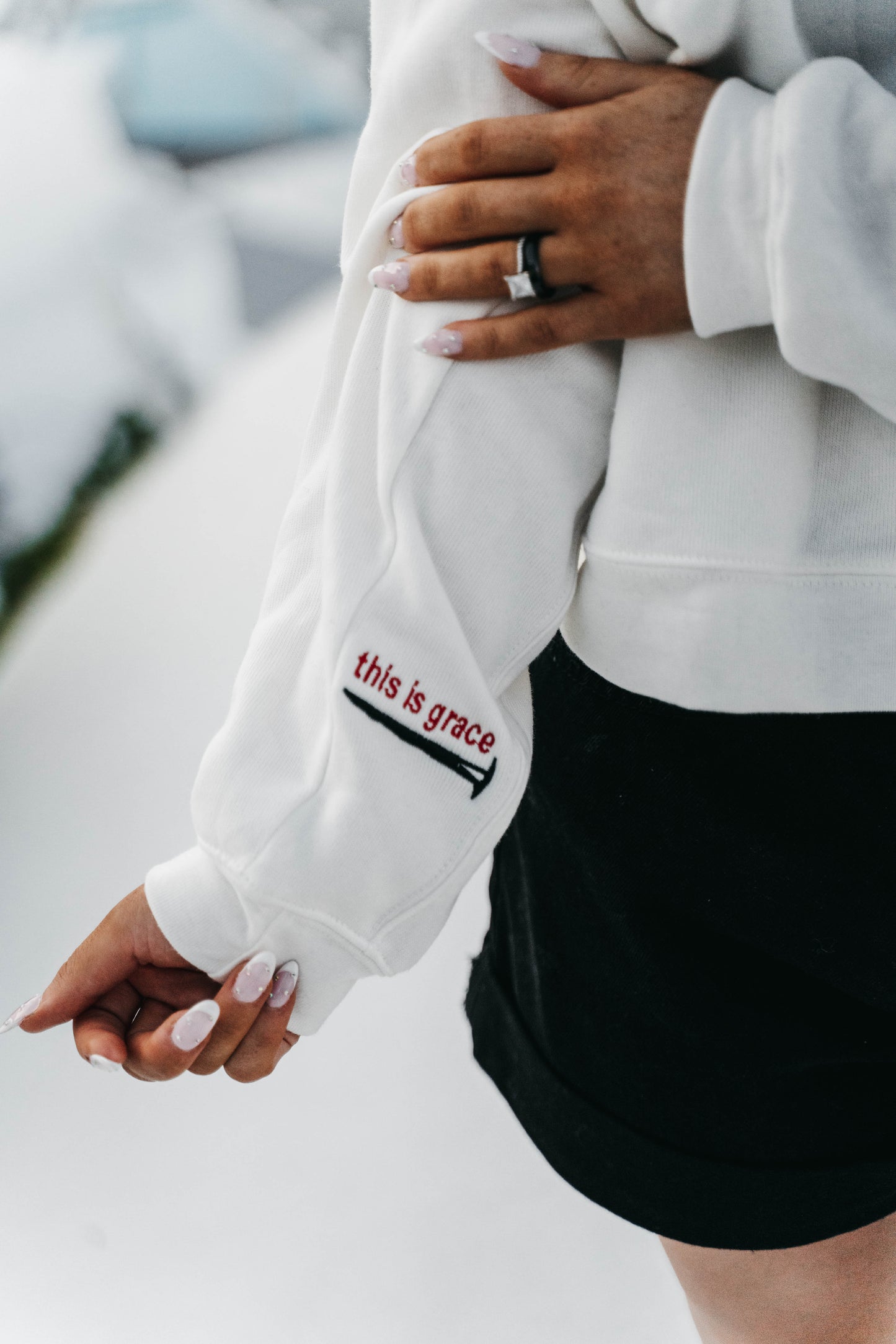 " THIS IS GRACE " Women's Off White Crewneck