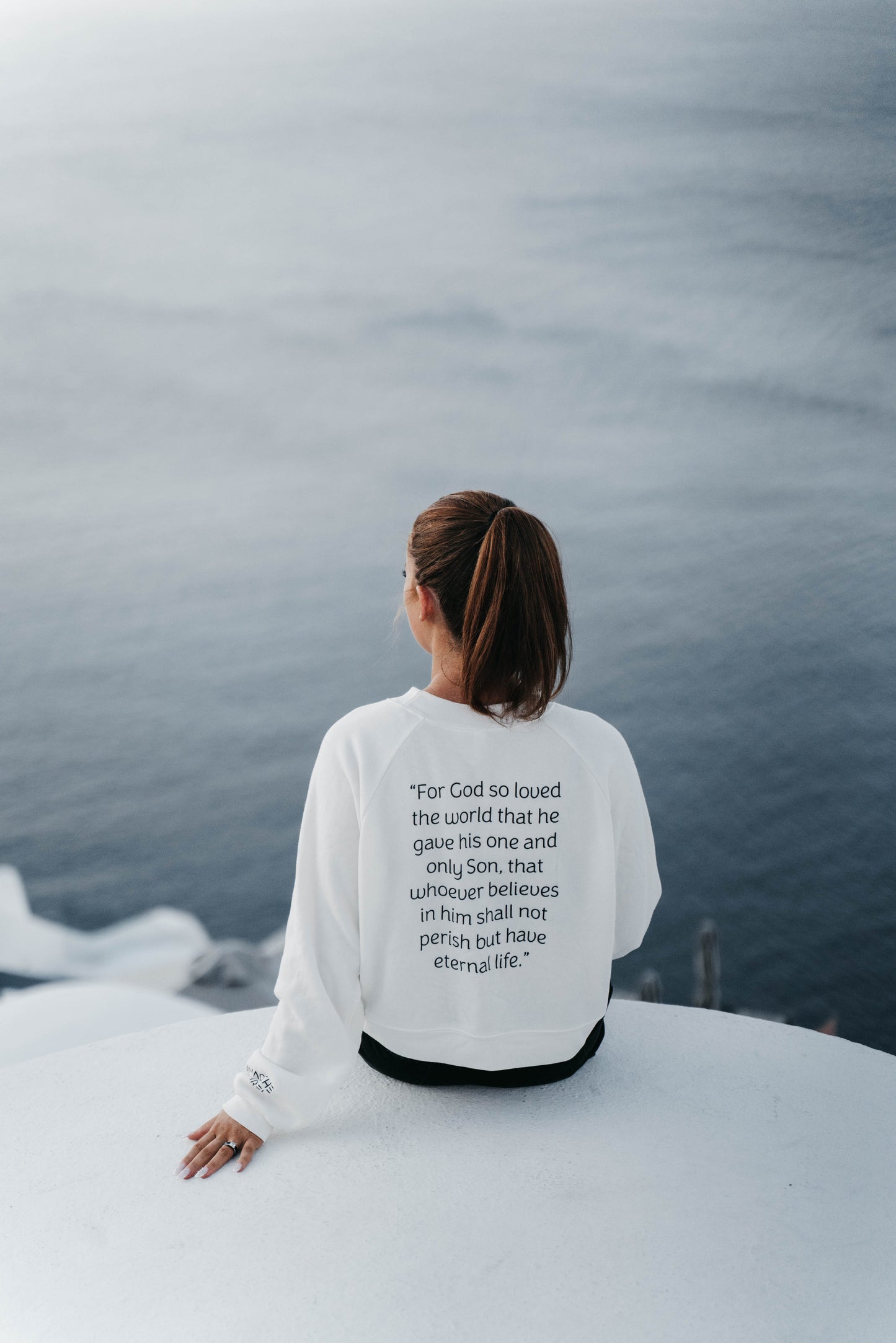 " JOHN 3:16 " Women's Off White Crewneck