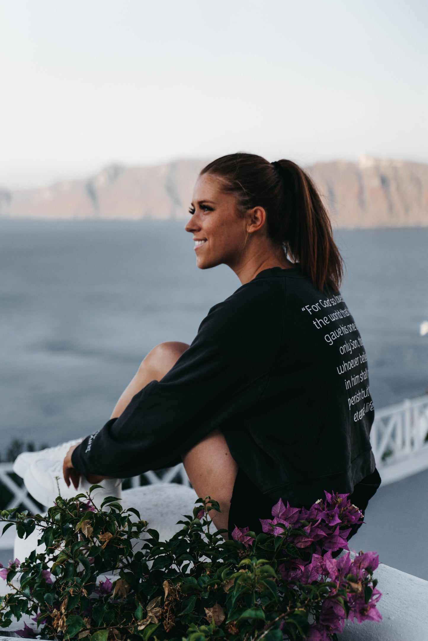 " JOHN 3:16 " Women's Charcoal Grey Crewneck