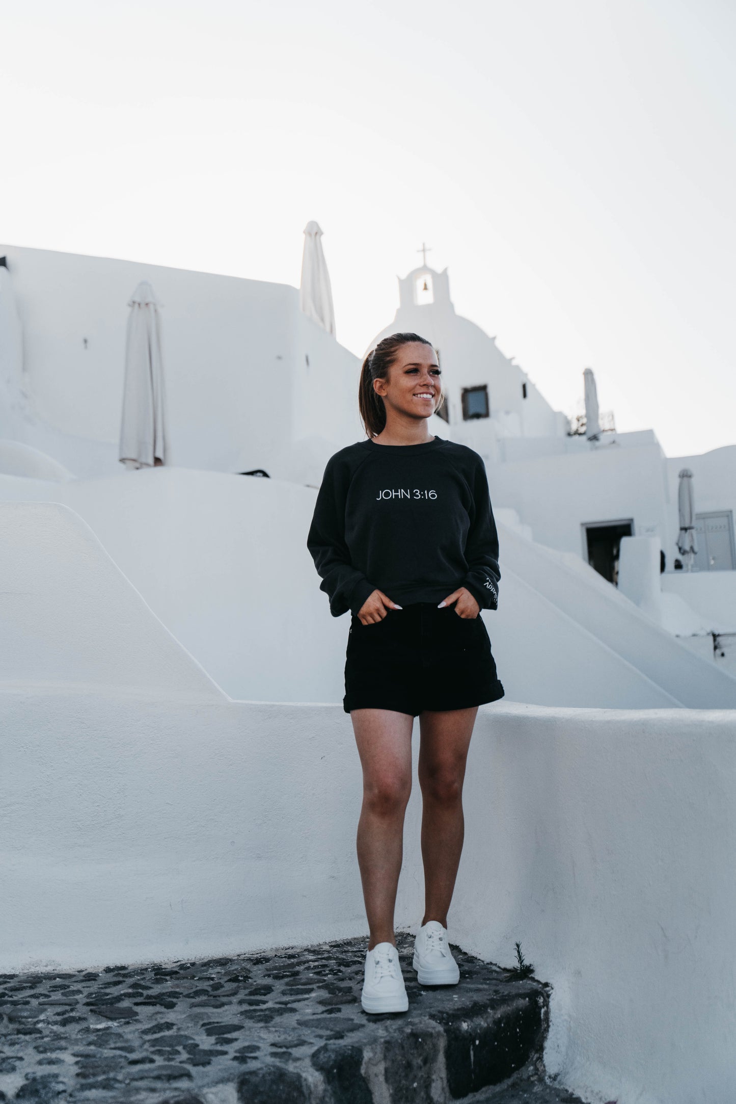 " JOHN 3:16 " Women's Charcoal Grey Crewneck