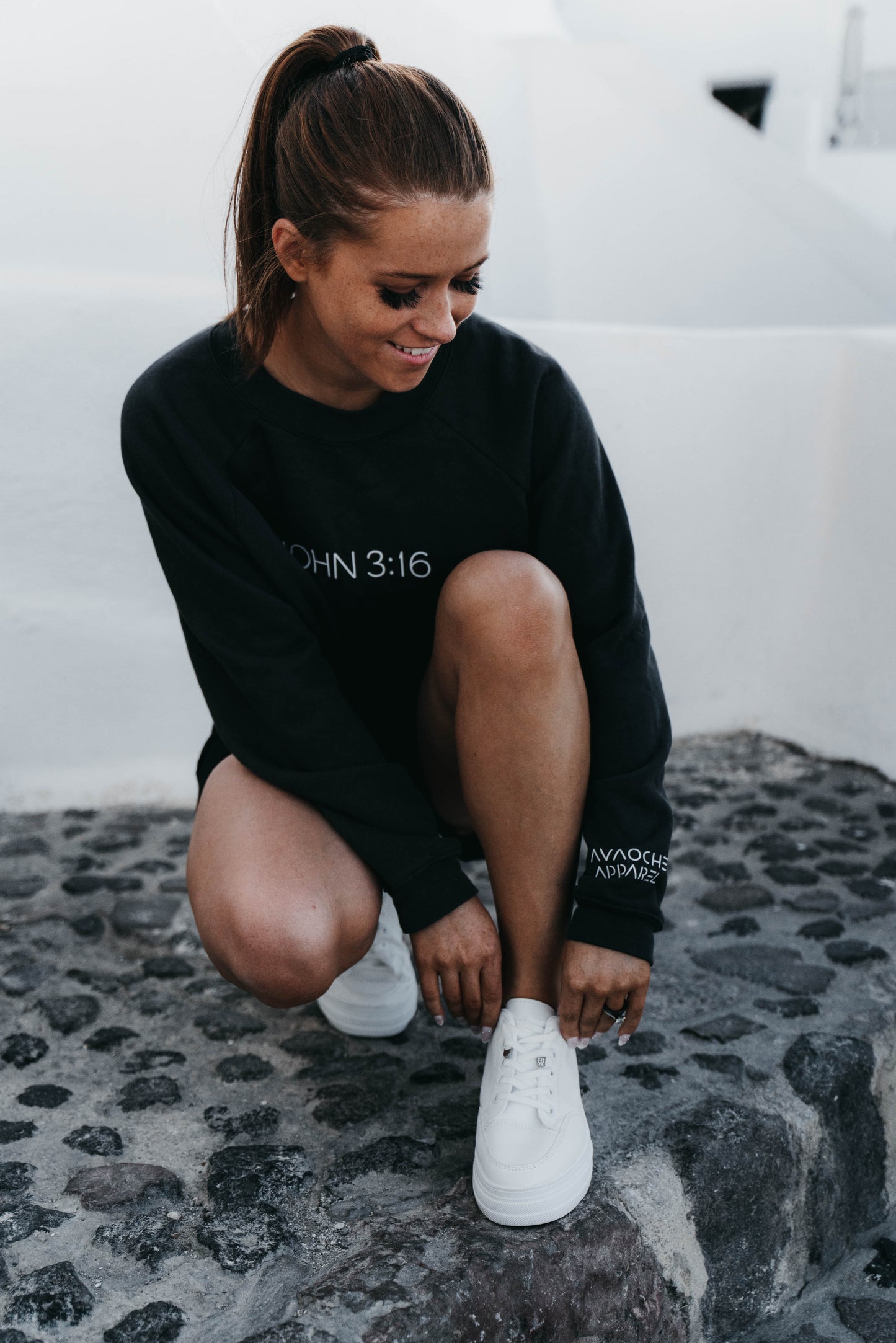 " JOHN 3:16 " Women's Charcoal Grey Crewneck