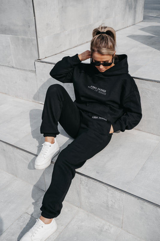 " ABBA FATHER " WOMENS BLACK LOUNGE SET * PRE-ORDER *