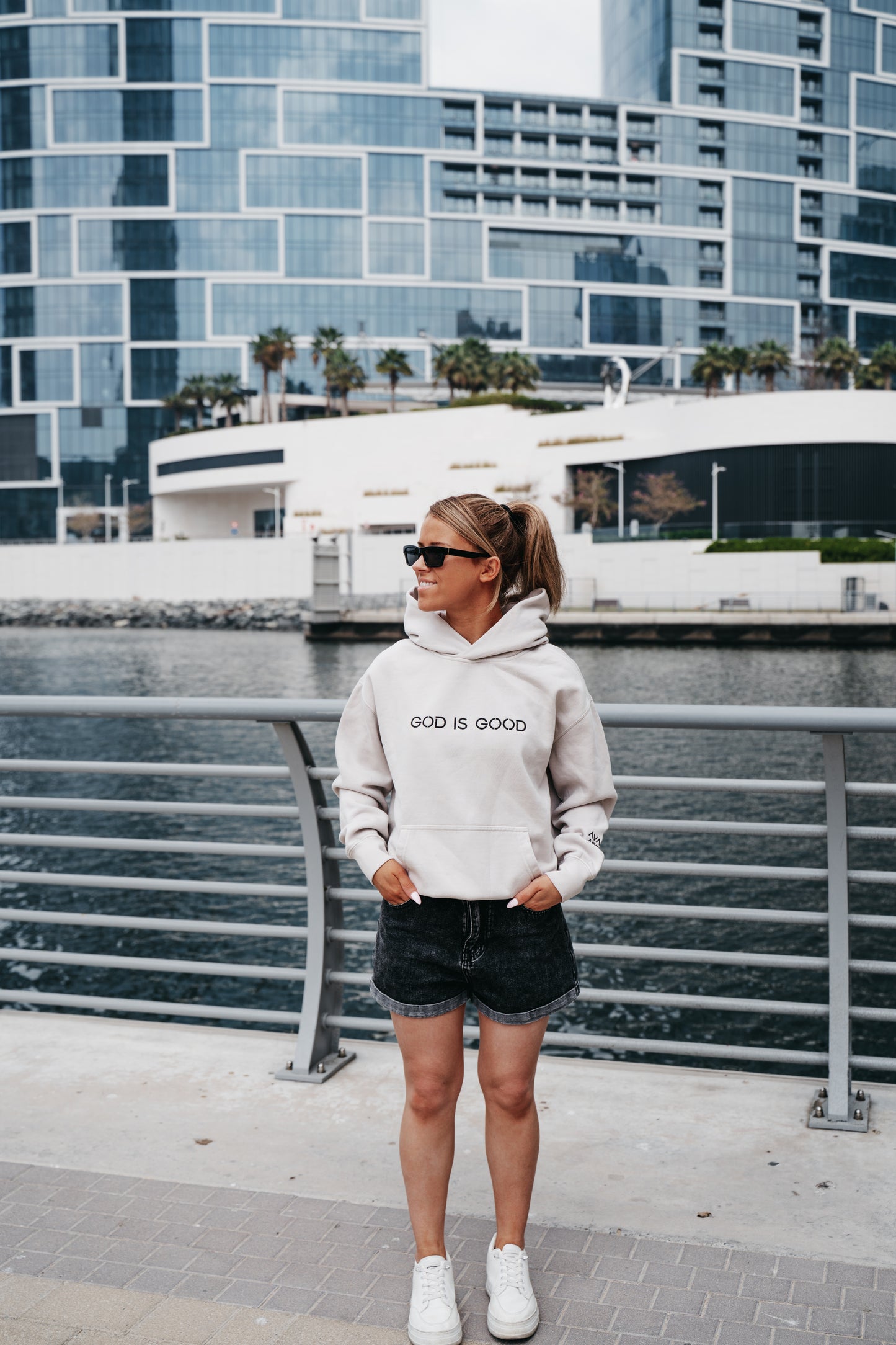 " GOD IS GOOD " UNISEX BEIGE HOODIE * PRE-ORDER *