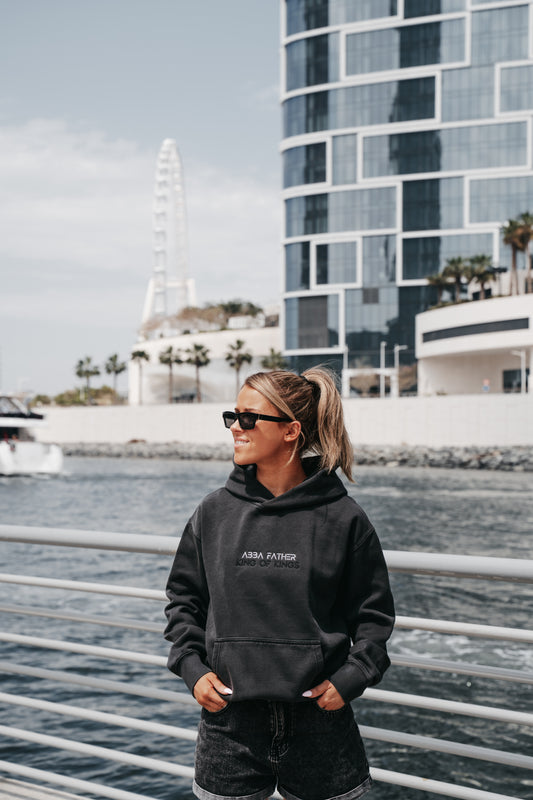 " ABBA FATHER " WOMENS DARK GREY HOODIE * PRE-ORDER *