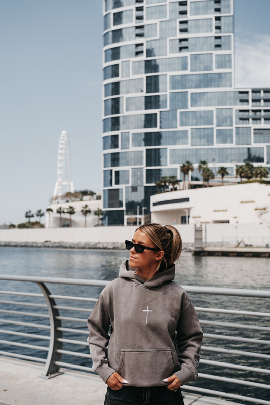 " WE OWE A DEBT " WOMENS BROWN HOODIE * PRE-ORDER *