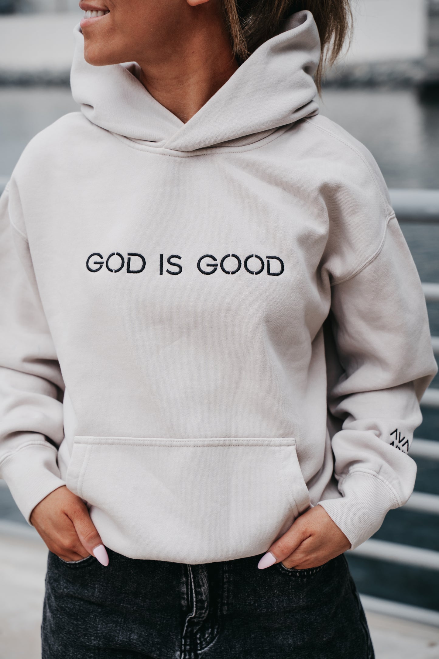 " GOD IS GOOD " UNISEX BEIGE HOODIE * PRE-ORDER *