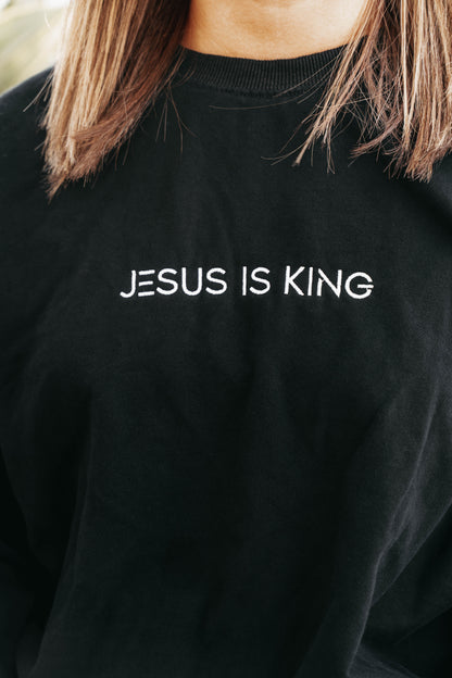 " JESUS IS KING " Women's Black Long Sleeve
