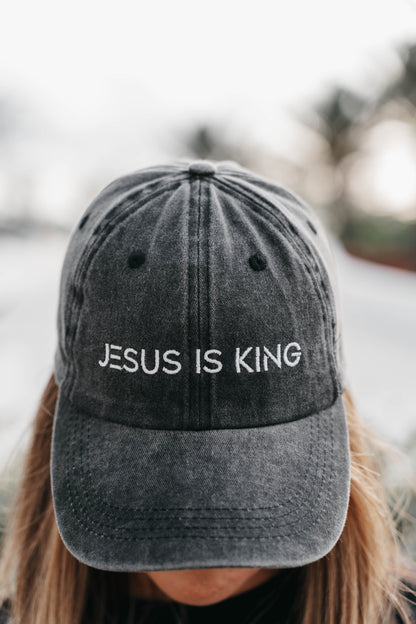" JESUS IS KING " Unisex Stone Cap