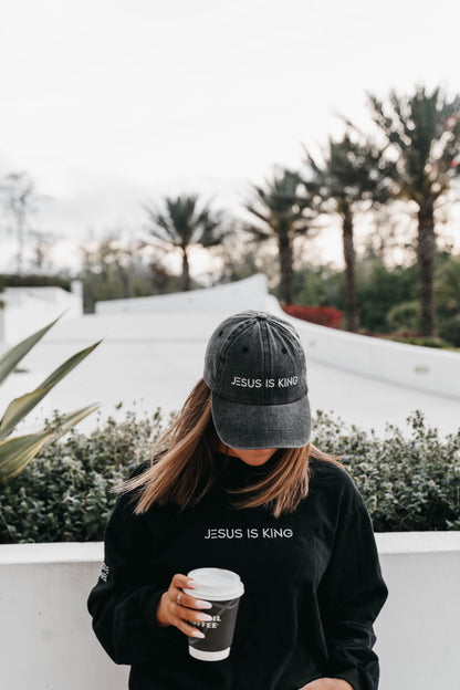 " JESUS IS KING " Unisex Stone Cap