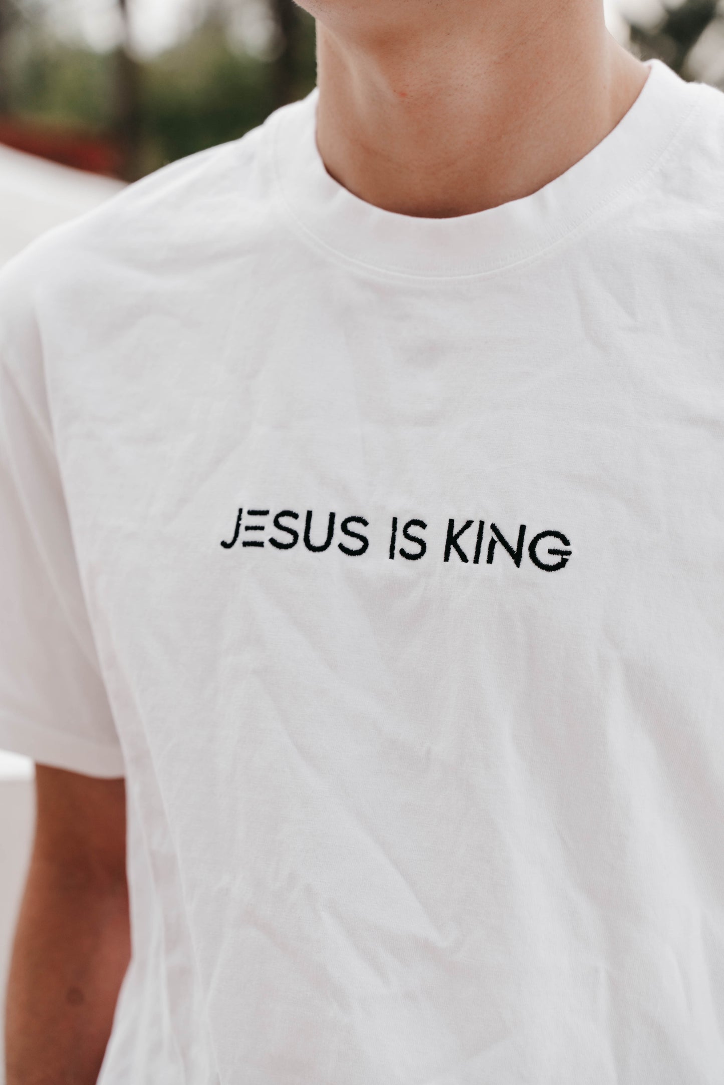 " JESUS IS KING " Men's White Short Sleeve